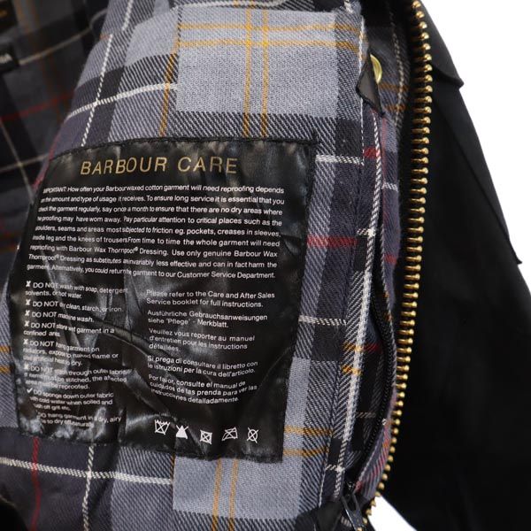 Barbour バブアー ワックス コットンジャケット 10 ブラック ウエストベルト レディース