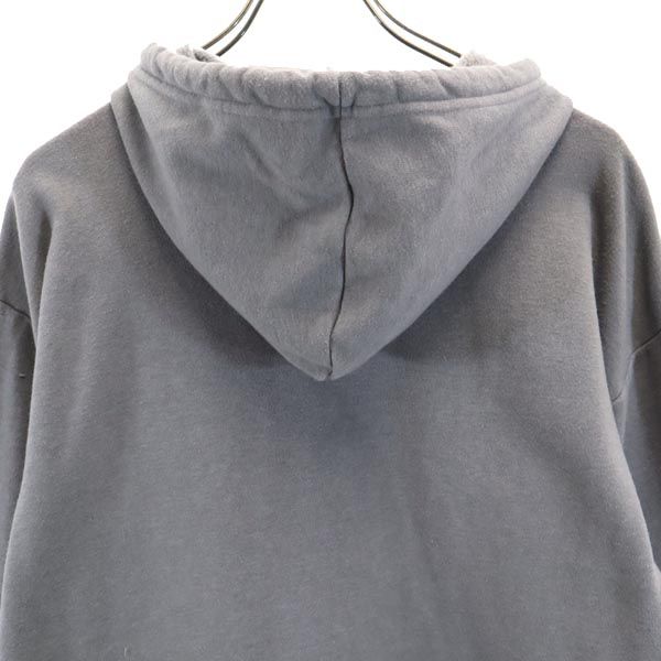 STUSSY ステューシー プリント 長袖 スウェットパーカー S グレー 裏起毛 レディース