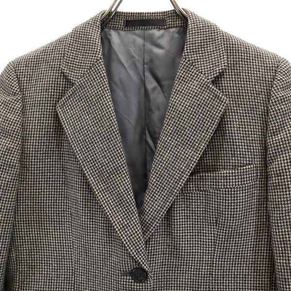 Burberrys バーバリーズ 90s オールド ウール 千鳥柄 テーラードジャケット 7Y1 黒×グレー レディース