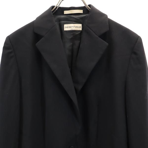 Emporio Armani エンポリオアルマーニ イタリア製 ウール テーラードジャケット 44 黒 レディース