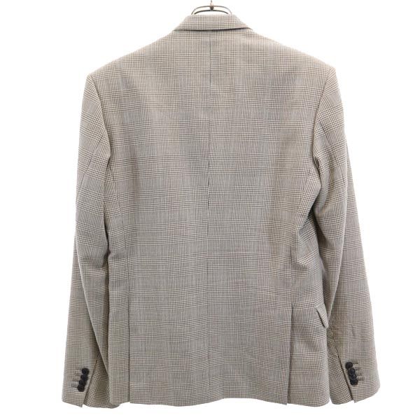 FACTOTUM ファクトタム 日本製 ウール グレンチェック柄 テーラードジャケット 48 グレー ダブルボタン メンズ
