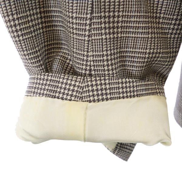 FACTOTUM ファクトタム 日本製 ウール グレンチェック柄 テーラードジャケット 48 グレー ダブルボタン メンズ