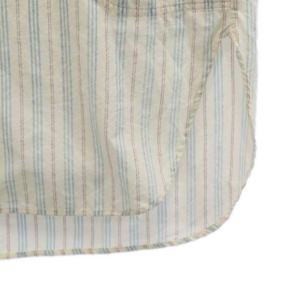 UNUSED アンユーズド 日本製 ストライプ 長袖 バンドカラーシャツ 1 オフホワイト系 メンズ