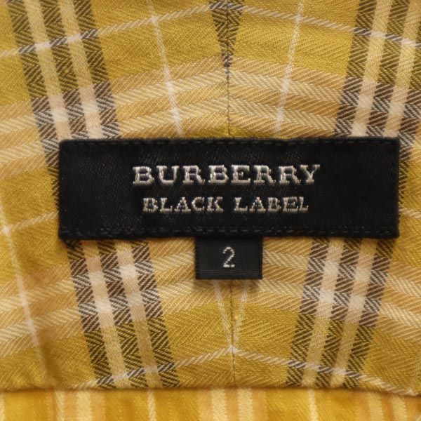 BURBERRY BLACK LABEL バーバリーブラックレーベル 三陽商会 チェック 7分袖 シャツ 2 イエロー系 メンズ