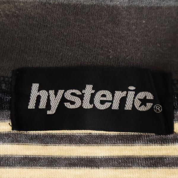 HYSTERIC ヒステリック 日本製 ボーダー柄 長袖 ポロシャツ F 黒系 メンズ