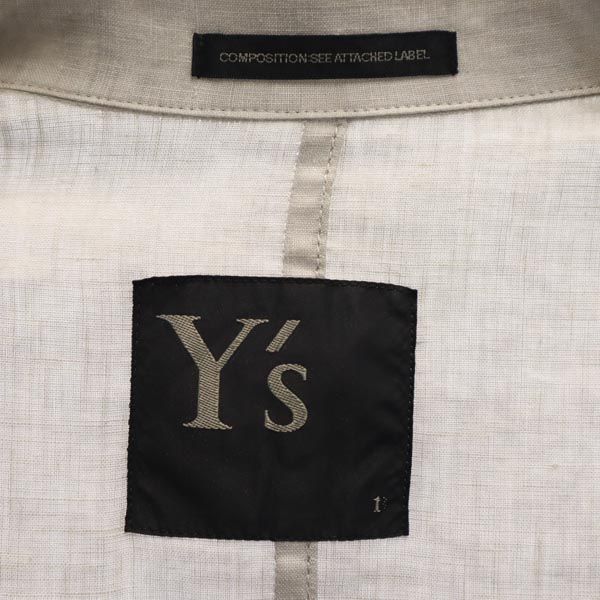 Y's ワイズ 日本製 リネン テーラードジャケット 1 グレー メンズ