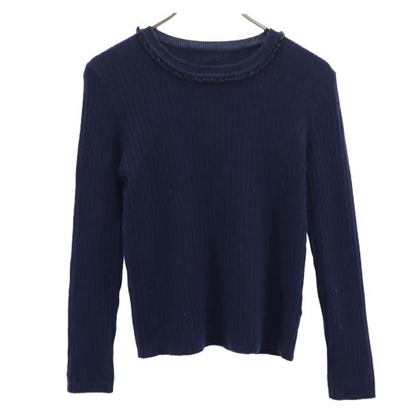 MACKINTOSH PHILOSOPHY マッキントッシュフィロソフィー ウールブレンド 長袖 リブ ニット 38 ネイビー系 セーター レディース