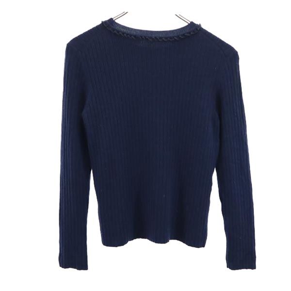 MACKINTOSH PHILOSOPHY マッキントッシュフィロソフィー ウールブレンド 長袖 リブ ニット 38 ネイビー系 セーター レディース