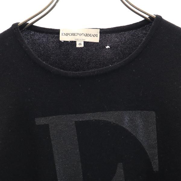 Emporio Armani エンポリオアルマーニ イタリア製 ウールブレンド 長袖 ニット 46 ブラック系 セーター レディース