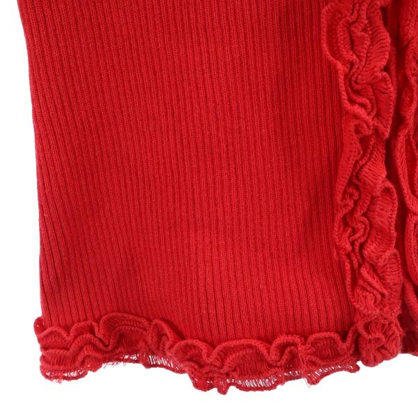 Rene ルネ 長袖 リブニット カーディガン 36 レッド系 レディース