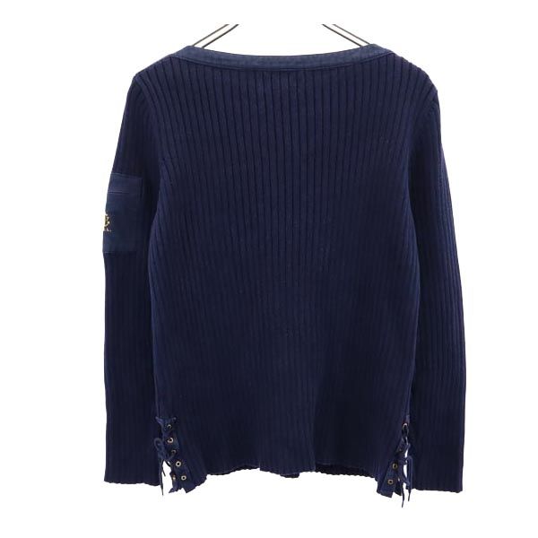 LAUREN RALPH LAUREN ローレンラルフローレン 長袖 コットン ニット M ネイビー系 セーター レディース