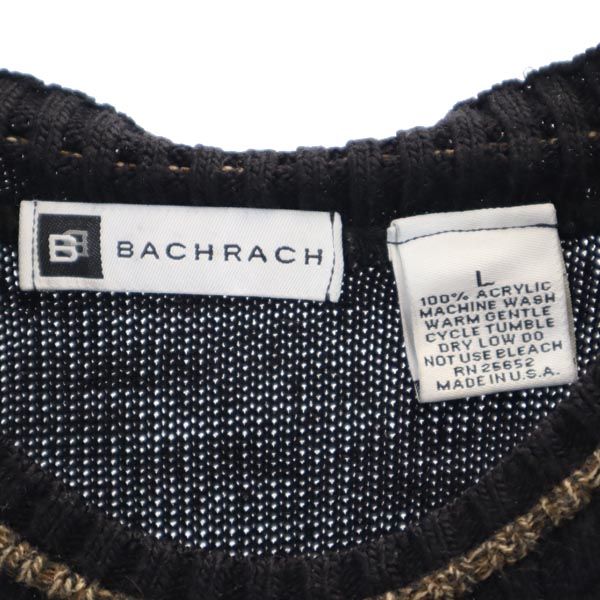 BACHRACH バクラック 90s オールド 長袖 ニット L ブラック系 セーター メンズ