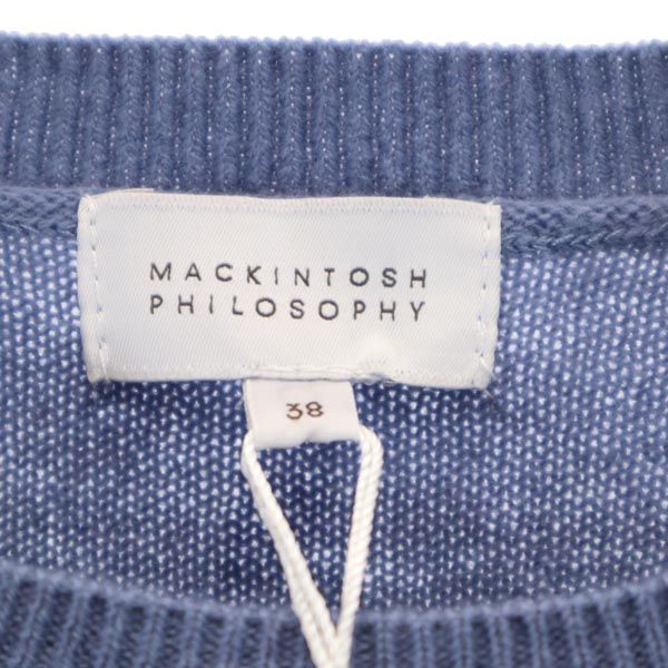 未使用 MACKINTOSH PHILOSOPHY マッキントッシュフィロソフィー 三陽商会 ウール 長袖 ニット 38 ブルー系 セーター レディース