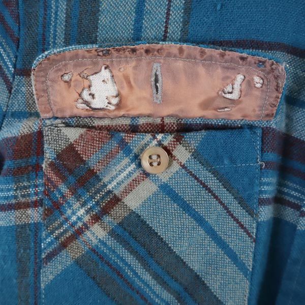 ARROW アロー ヴィンテージ チェック柄 長袖 シャツ 14 ブルー系 メンズ