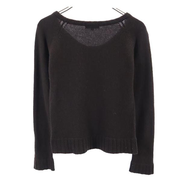 BURBERRY BLUE LABEL バーバリーブルーレーベル 三陽商会 ウールブレンド 長袖 ニット M ブラウン系 セーター レディース