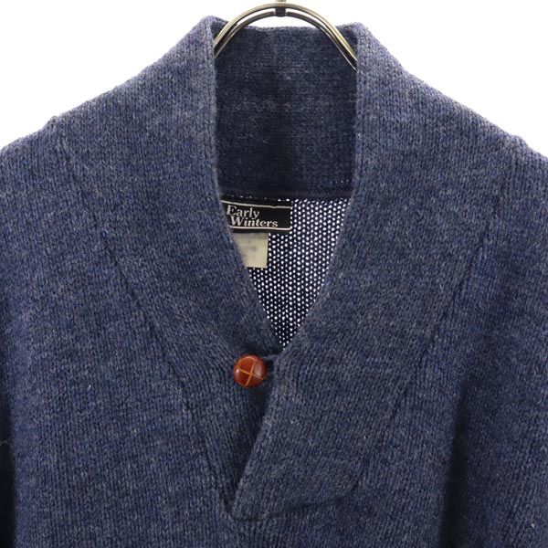 Early Winters アーリーウィンタース 90s オールド 長袖 Vネック ニット L ネイビー系 セーター メンズ