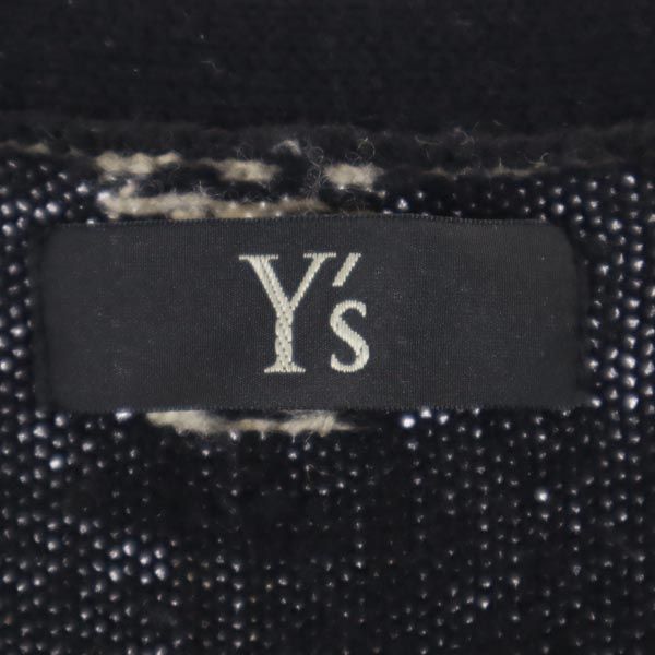 Y's ワイズ ウール 長袖 Vネック カーディガン 2 ブラック系 メンズ
