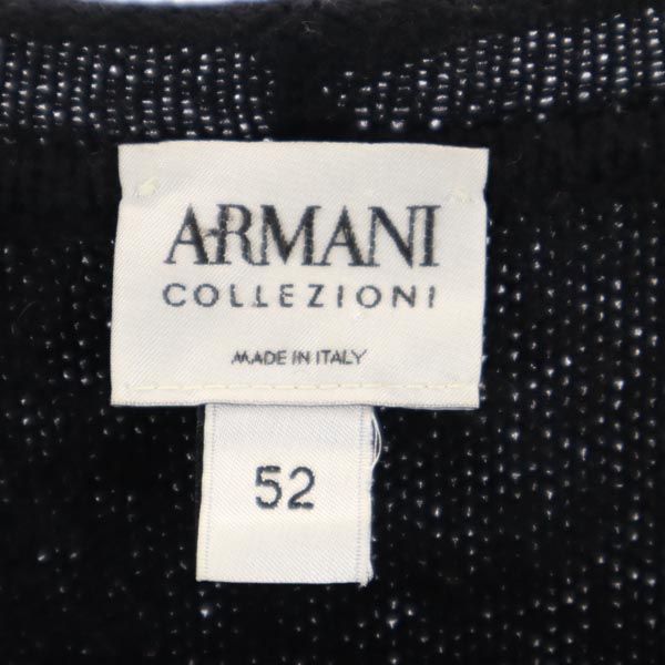 ARMANI COLLEZIONI アルマーニ コレツィオーニ イタリア製 長袖 ニット 52 ブラック セーター メンズ