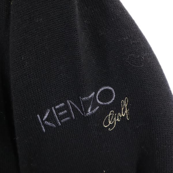 KENZO ケンゾー 90s オールド ウールブレンド ゴルフ 長袖 セーター 2 ブラック系 メンズ