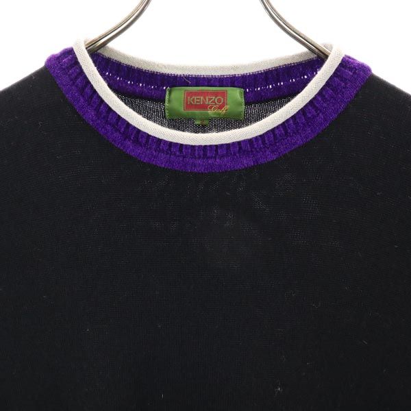 KENZO ケンゾー 90s オールド ウールブレンド ゴルフ 長袖 セーター 2 ブラック系 メンズ