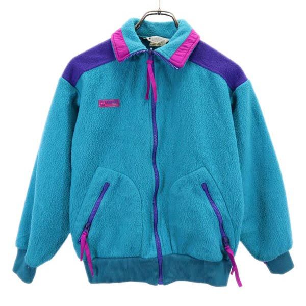 Columbia コロンビア 80s アウトドア ヴィンテージ フリースジャケット S 青緑 レディース