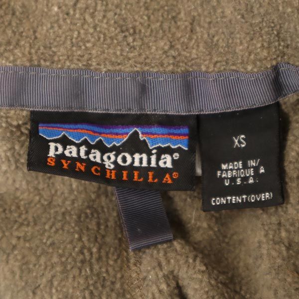 patagonia パタゴニア USA製 長袖 アウトドア フリースジャケット XS ブラウン系 ロゴ刺繍 レディース