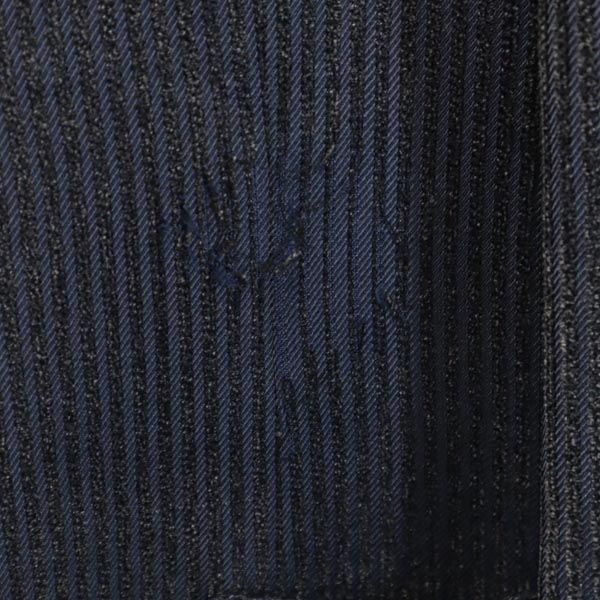 LANVIN ランバン 長袖 日本製 シルク100% テーラードジャケット T46-54 黒×青系 メンズ