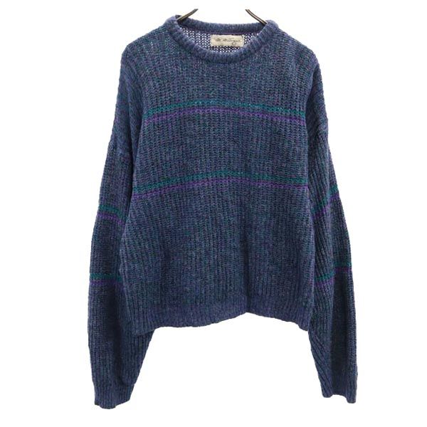 m.mantognes 80s 90s USA製 オールド 長袖 ニット パープル 他 セーター レディース