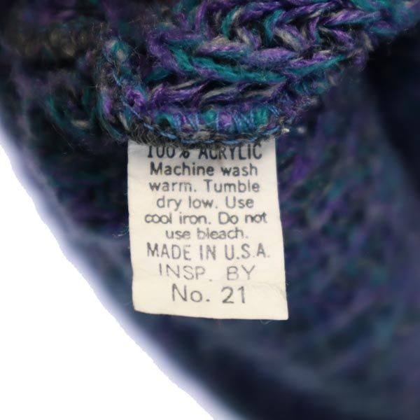 m.mantognes 80s 90s USA製 オールド 長袖 ニット パープル 他 セーター レディース