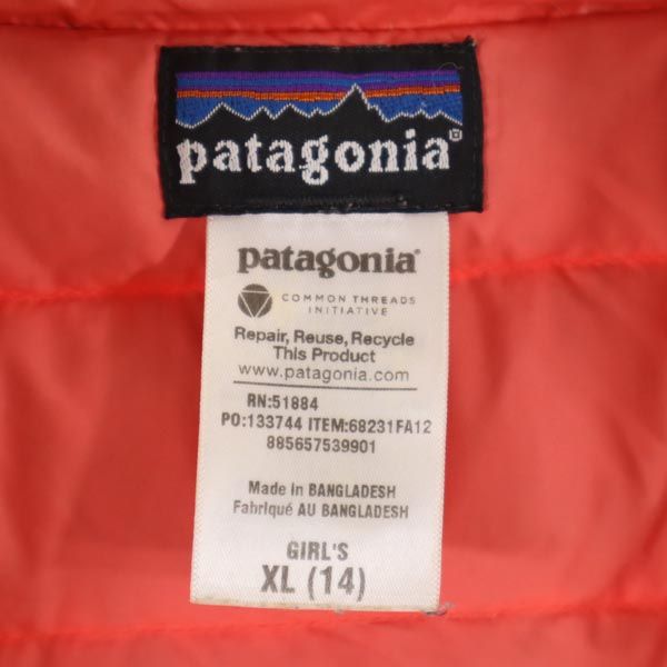 patagonia パタゴニア アウトドア 長袖 ダウンジャケット XL オレンジ キッズ