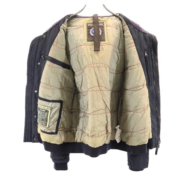 NAPAPIJRI ナパピリ 長袖 中綿 ナイロンジャケット S ブラック ファー フード メンズ