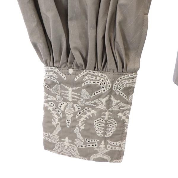 未使用 SHIROMA シロマ ストライプ ティアード 長袖 カットソー FREE グレー シャツ レディース