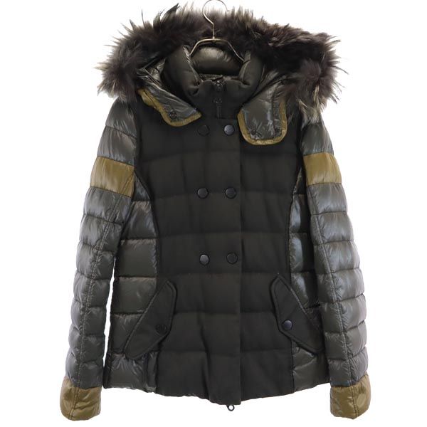 DUVETICA デュベティカ ダウン切替 長袖 リアルファー ダウンジャケット 42 カーキ系 レディース