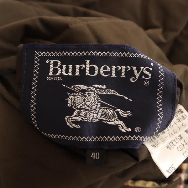 Burberrys バーバリーズ 80s 90s 三陽商会 オールド チェック柄 長袖 リバーシブル 中綿ジャケット 40 ブラウン レディース