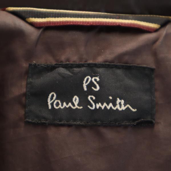 PS Paul Smith ピーエスポールスミス 長袖 ダウンジャケット L ブラウン タヌキファー フード メンズ