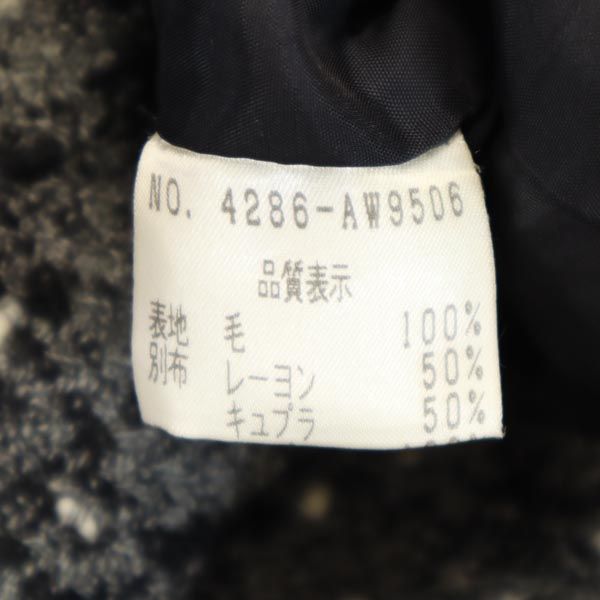 FOXEY フォクシー 日本製 ウール100% 総柄 長袖 テーラードジャケット 40 グレー系 レディース