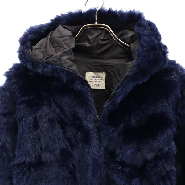 RHC アールエイチシー 英国製 長袖 ファー フード ジャケット S ネイビー系 メンズ