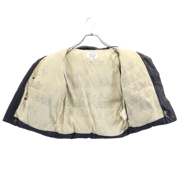アルマーニジュニア バックプリント 長袖 フード ダウンジャケット 100cm ネイビー系 ARMANI JUNIOR キッズ