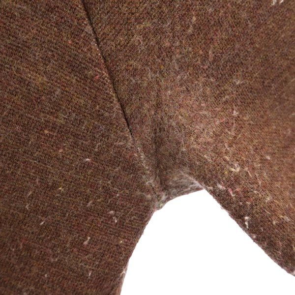 FACTOTUM ファクトタム 日本製 総柄 半袖 ウール100% ニット セーター 46 ブラウン メンズ