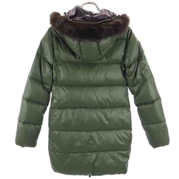 DUVETICA デュベティカ 長袖 ダウンジャケット 38 グリーン タヌキリアルファー フード レディース