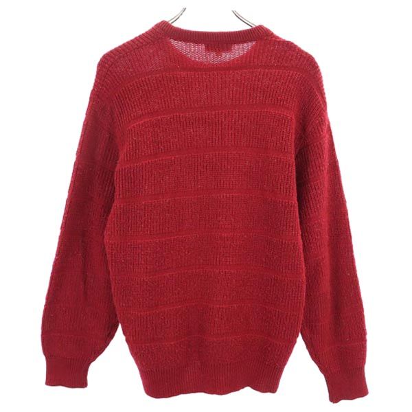 LACOSTE ラコステ ウールブレンド 長袖 ニット 3 レッド系 セーター ロゴ メンズ