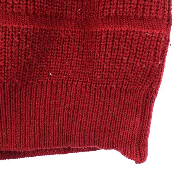 LACOSTE ラコステ ウールブレンド 長袖 ニット 3 レッド系 セーター ロゴ メンズ