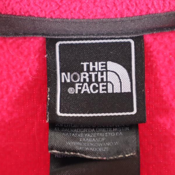 THE NORTH FACE ノースフェイス アウトドア 長袖 ハーフジップ フリースジャケット M ピンク系 プルオーバー ロゴ レディース