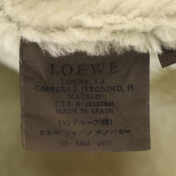 LOEWE ロエベ シープスキン ムートンジャケット 40 ブラウン系 羊皮 レディース