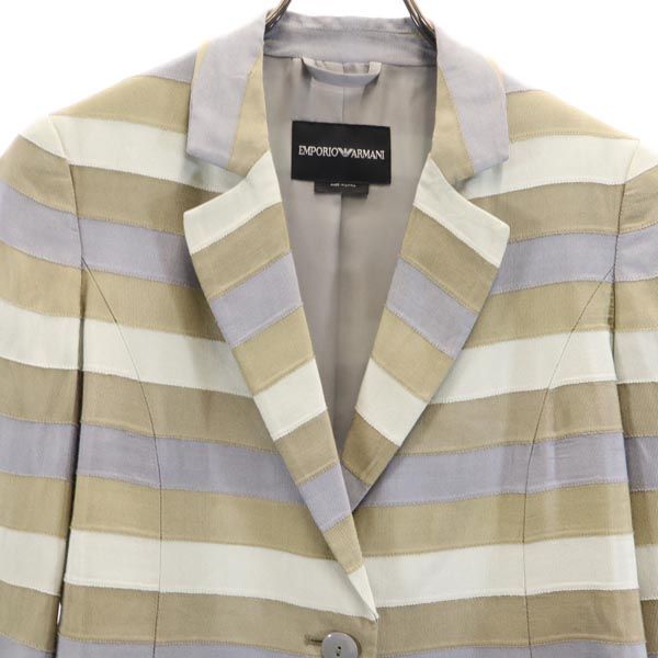 Emporio Armani エンポリオアルマーニ ボーダー柄 テーラードジャケット 42 レディース