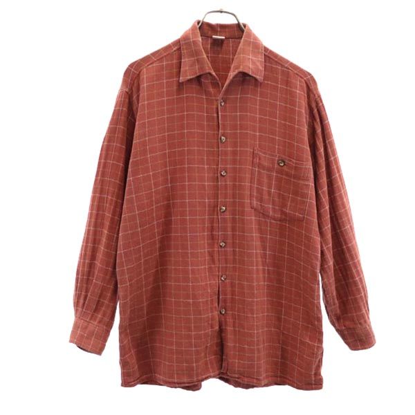 walbusch チェック 長袖 シャツ ブラウン系 メンズ