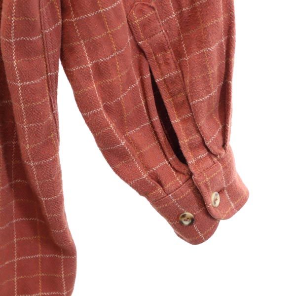 walbusch チェック 長袖 シャツ ブラウン系 メンズ