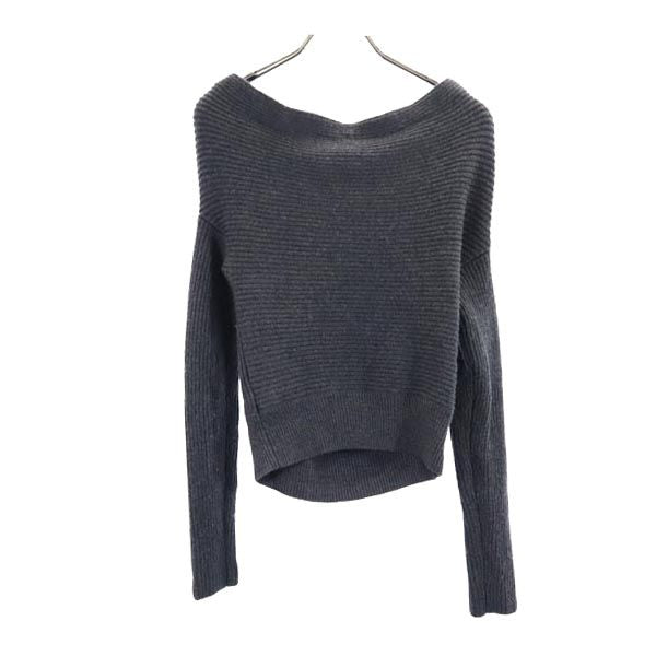 Sov. ソブ ウールブレンド 長袖 デザイン ニット 36 グレー系 セーター レディース