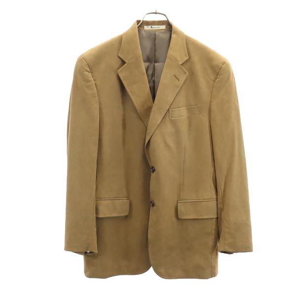 Aquascutum アクアスキュータム 日本製 フェイクレザー テーラードジャケット M ベージュ系 メンズ