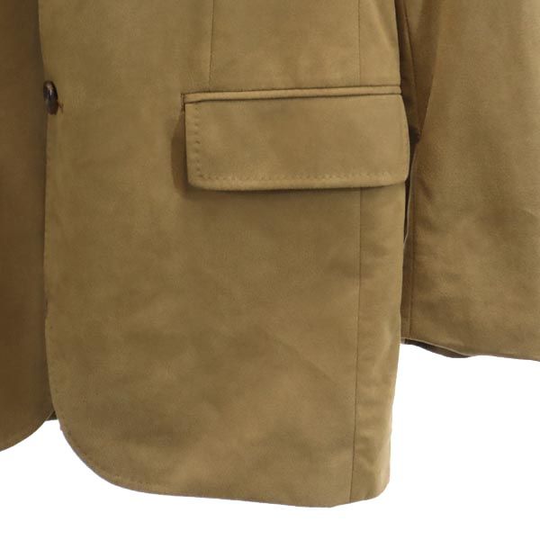 Aquascutum アクアスキュータム 日本製 フェイクレザー テーラードジャケット M ベージュ系 メンズ